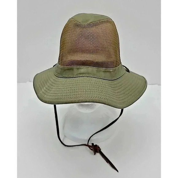 Dorfman Pacific Headwear Safari Sunhat Men's Size Large Vented Leather Tie Strap - Picture 1 of 5